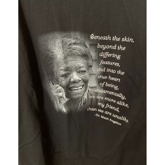 The Bradford Exchange HOODIE Dr Maya Angelou Embroidered Black Zip XL NEW B4 - Picture 2 of 5